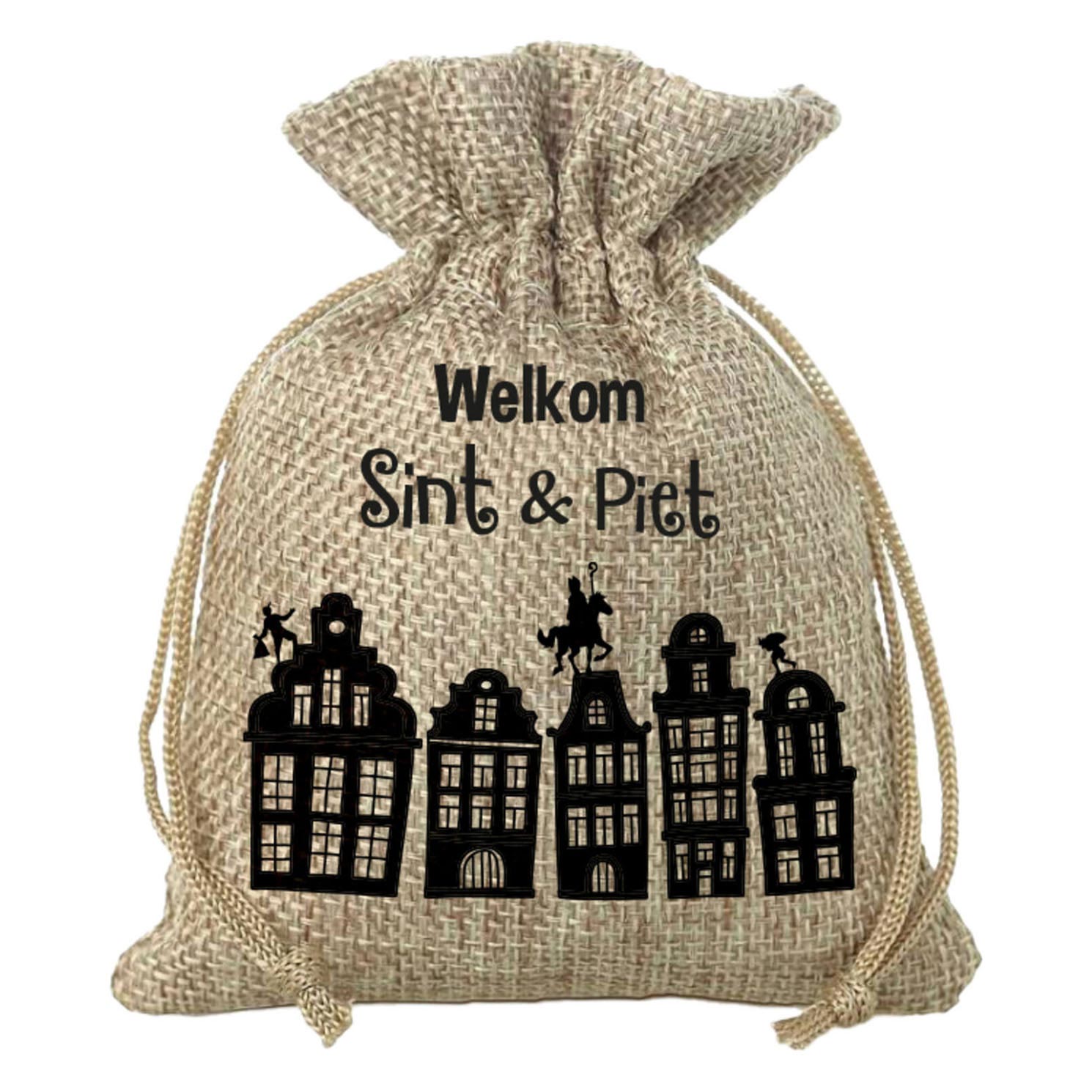 Sac cadeau de jute - Bienvenue Sint Piet