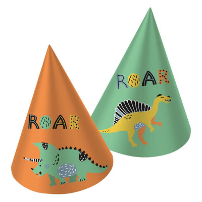 Chapeaux de fête en papier dino rugissements, 6e.