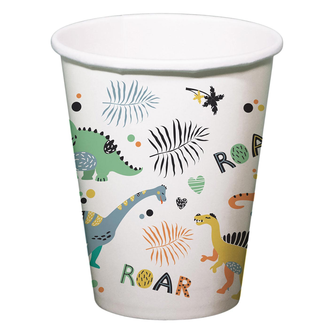 Cups en papier dino rugisse 250 ml, 6e.