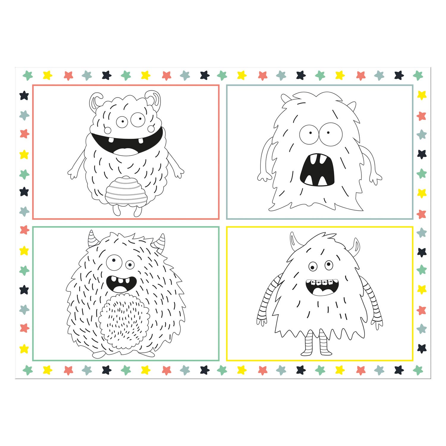 Coloriage folat bv Plememat monstre bash, 6st.