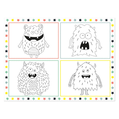 Coloriage folat bv Plememat monstre bash, 6st.