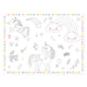 Placemats colorisables Unicorns Rainbows, 6e.