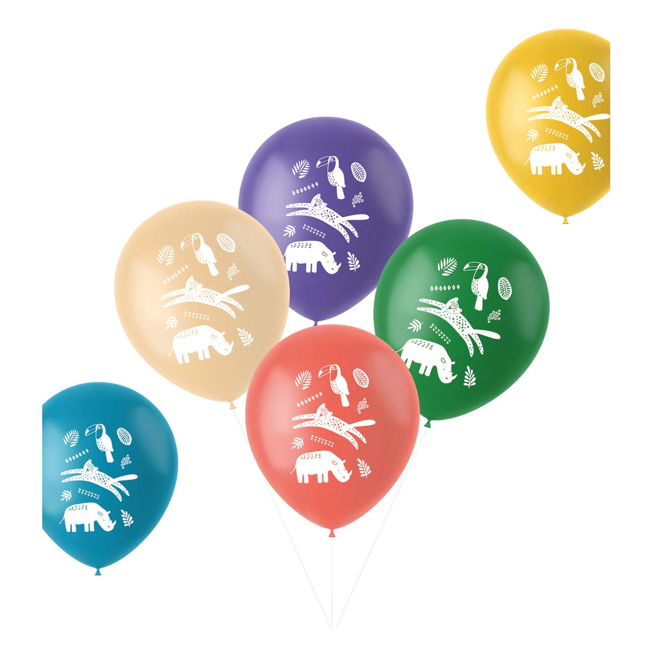 Ballons en latex Animaux sauvages, 6e.