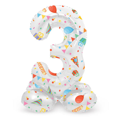 Ballon en feuille debout Joyful Party numéro 3 à 72 cm