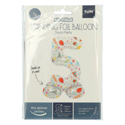 Ballon en feuille debout Joyful Party numéro 5 à 72 cm