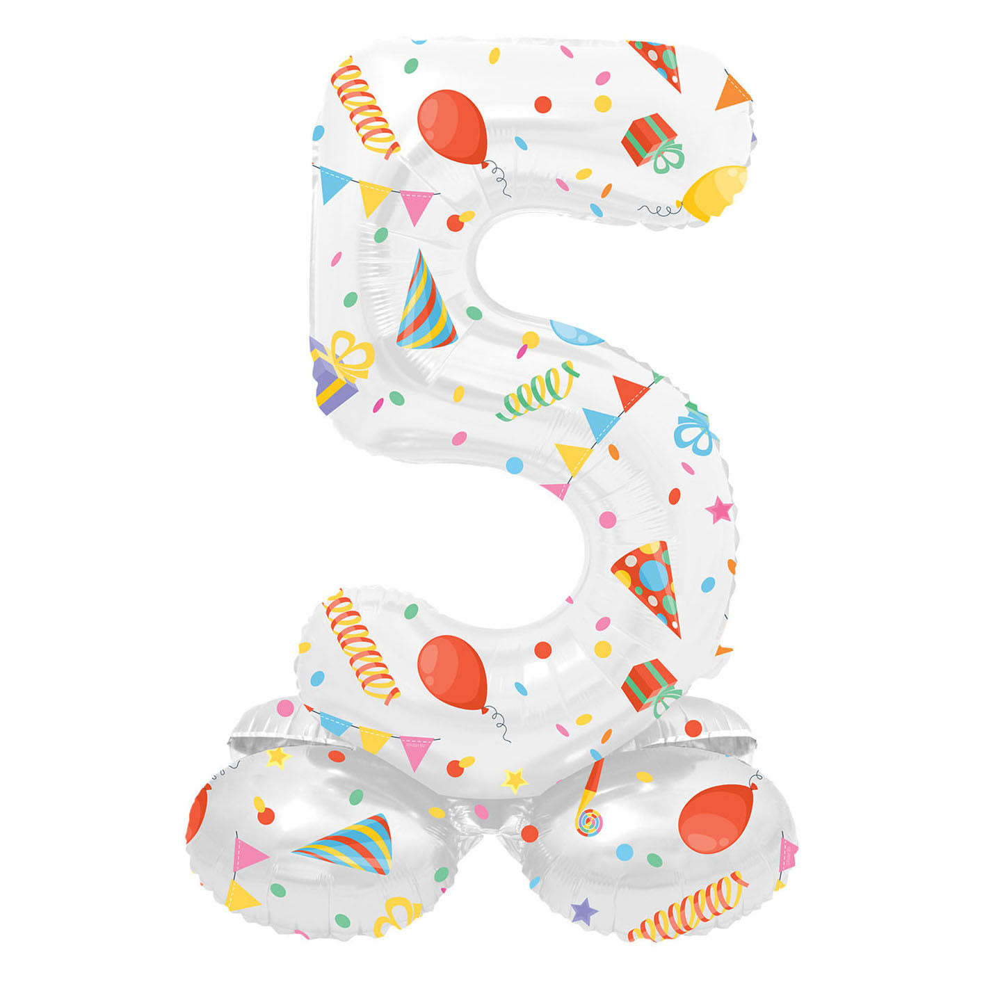 Ballon en feuille debout Joyful Party numéro 5 à 72 cm
