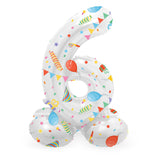 Ballon en feuille debout Joyful Party numéro 6 à 72 cm - afbeelding 1