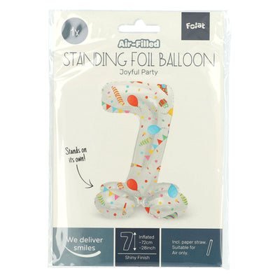 Ballon en feuille debout Joyful Party numéro 7 à 72 cm