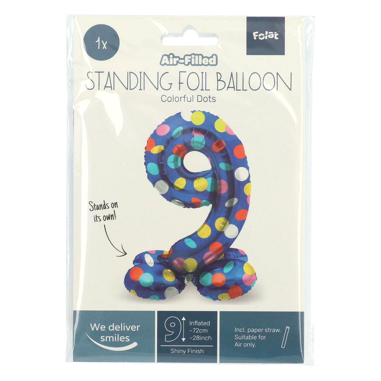 Ballon en feuille debout des points colorés Figure 9 - 72 cm
