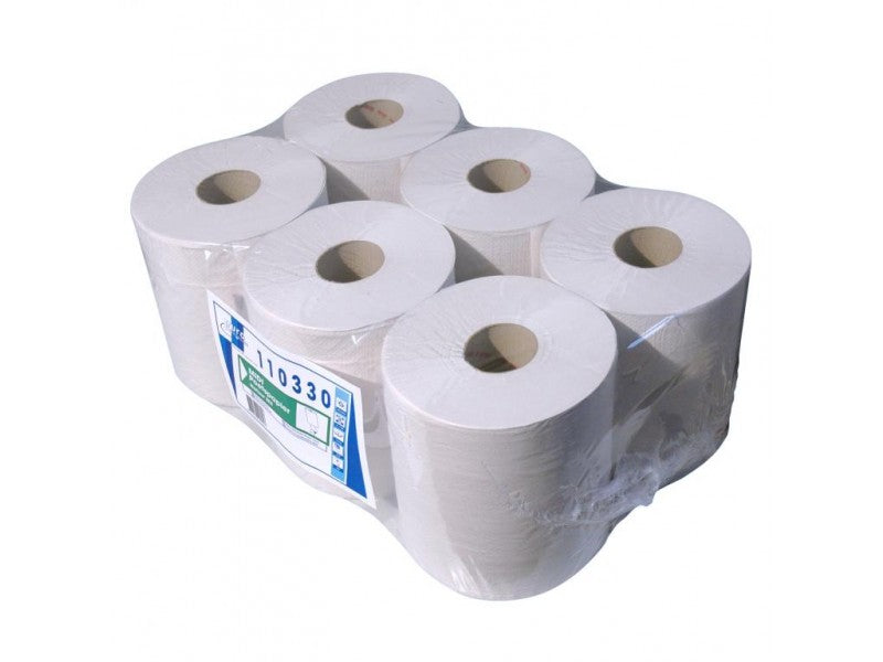 Papier de nettoyage en euro Midirollen blanc naturel 300 mètres x 20 cm (6 pièces)