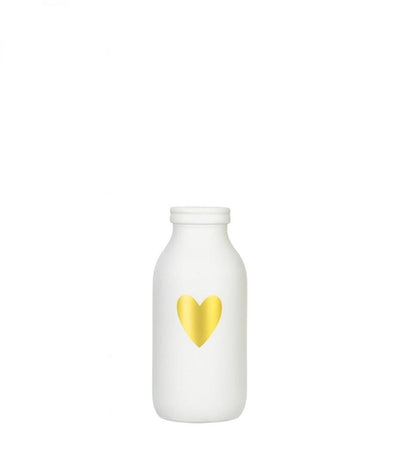 Idées vase bouteille 4 saisons verre blanc avec coeur ø4,8xh10,4cm