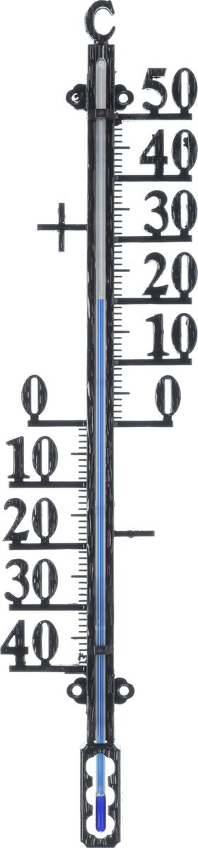 Nature - thermomètre profilé - pour intérieur et extérieur - métal - noir
