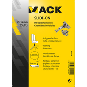 Mack 1015220 - 2 charnières percées coulissantes sur porte en saillie 35mm 110° | 10 pièces - afbeelding 2