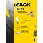 Mack 1015225 - 12 charnières à percer à clipser sur porte en saillie 35mm 110° | 5 pièces - afbeelding 2