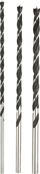 Kwb 3 pièces. jeu de forets à bois longs - 6 mm, 8 mm, 10 mm - forets extra longs pour un perçage précis dans les poutres en bois - acier CV, qualité industrielle