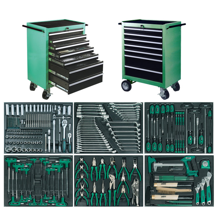Brüder Mannesmann chariot à outils 321 pièces ligne verte - 28270