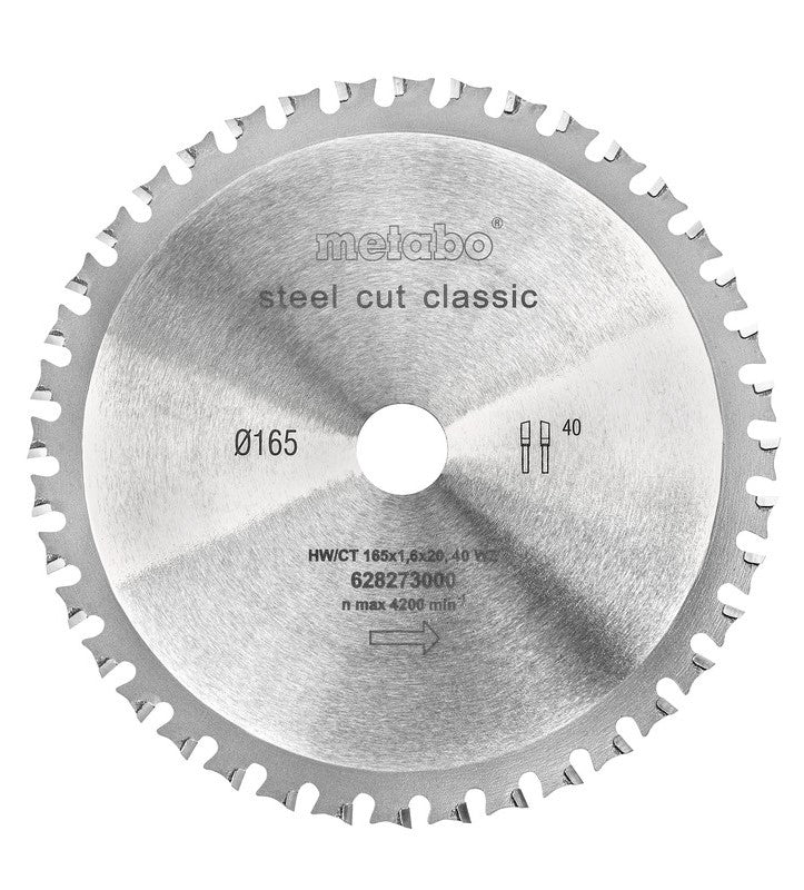 Metabo accessoires lame de scie circulaire acier coupe classique ø165x20 z40 wz 4? - 628273000