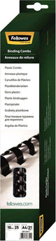 Peignes à reliure en plastique Fellowes - ronds - 10 mm - noirs (25 pièces)