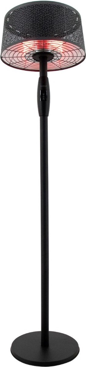 Sunred - moderna artix - ultra line - noir - modèle sur pied - chauffage de terrasse - rayonnement infrarouge - 2000 w - eco - 5 positions - eco - smart - télécommandé - chauffage électrique - chauffage intelligent
