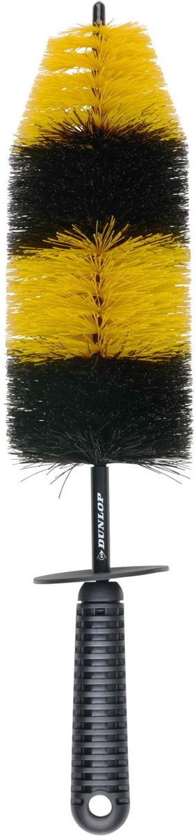 Brosse à jantes Dunlop 46 x 9,5 cm - brosse à bords pour jantes et roues de voiture - noir et jaune