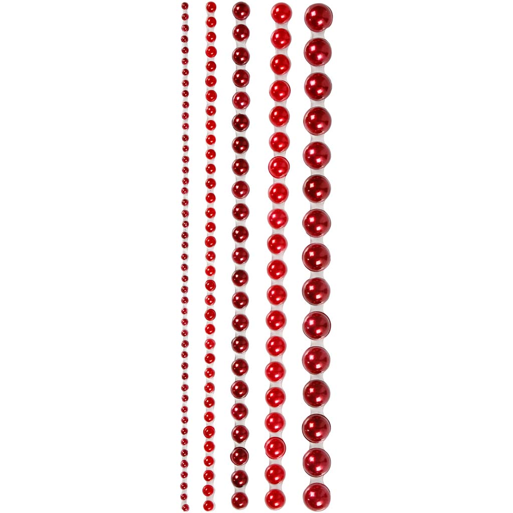 Perles demi-bâtons Vivi Gade, taille 2-8 mm, rouges, 140 pièces 1 boîte
