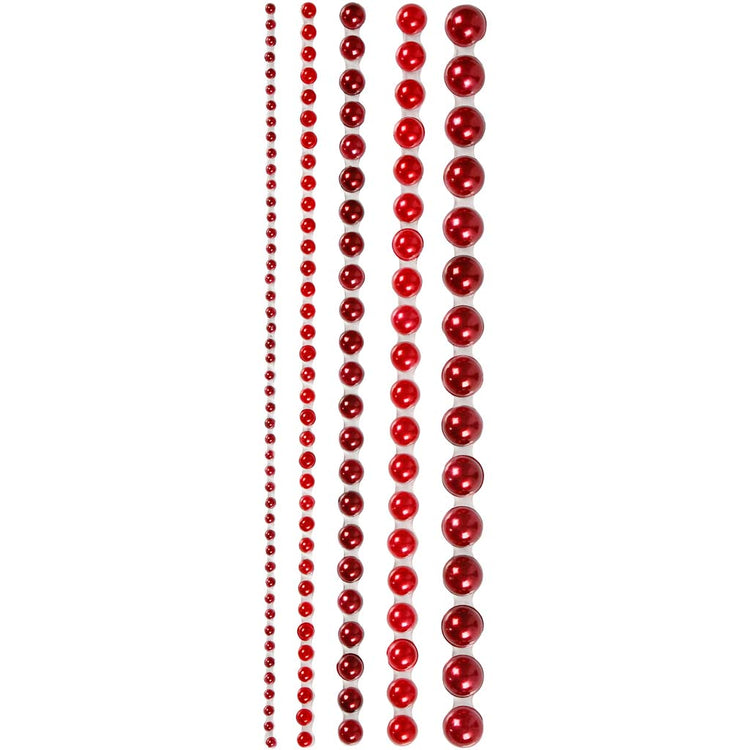 Perles demi-bâtons Vivi Gade, taille 2-8 mm, rouges, 140 pièces 1 boîte