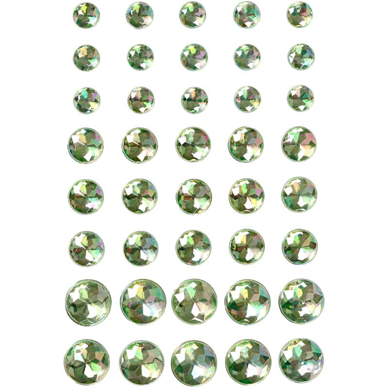Strass Vivi Gade, taille 6+8+10 mm, vert, 40 pièces 1 boîte