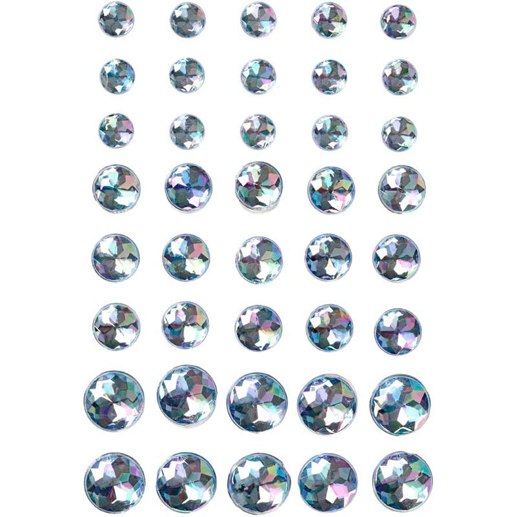 Strass Vivi Gade, taille 6+8+10 mm, bleu, 40 pièces 1 boîte