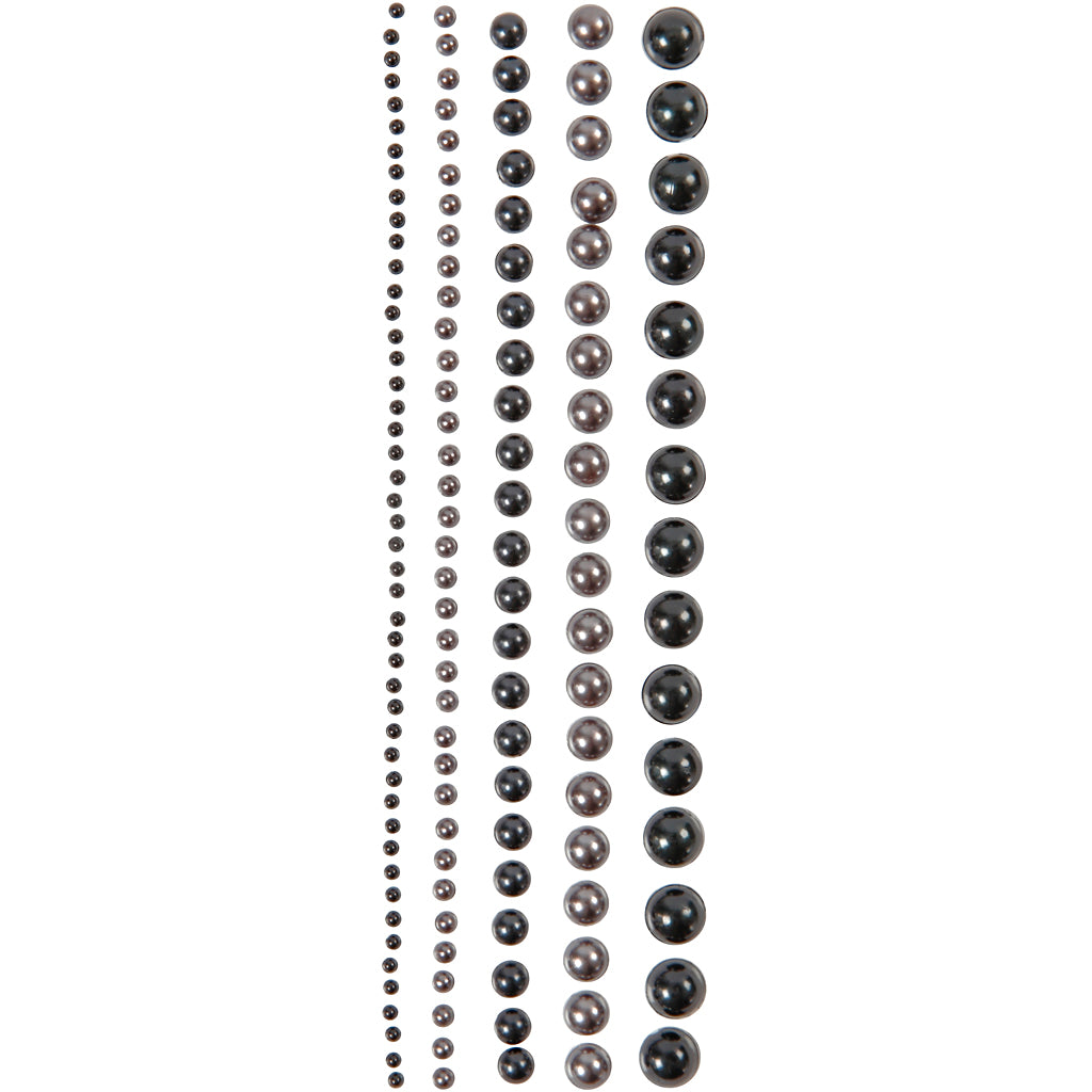 Perles demi-bâtons Vivi Gade, taille 2-8 mm, noir, gris anthracite, 140 pièces 1 boîte