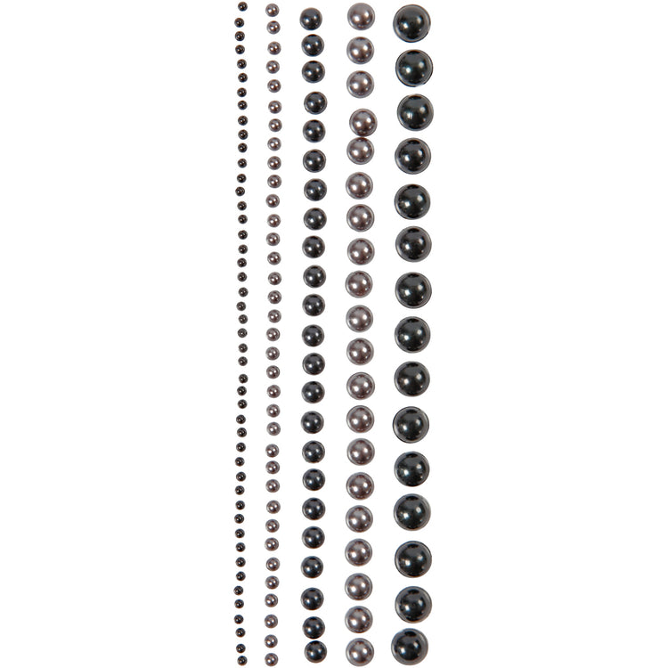 Perles demi-bâtons Vivi Gade, taille 2-8 mm, noir, gris anthracite, 140 pièces 1 boîte