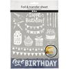 Creativ company Film déco et feuille de transfert, anniversaire, feuille 15x15 cm, bleu foncé, argent, 2x2 feuilles 1 boîte