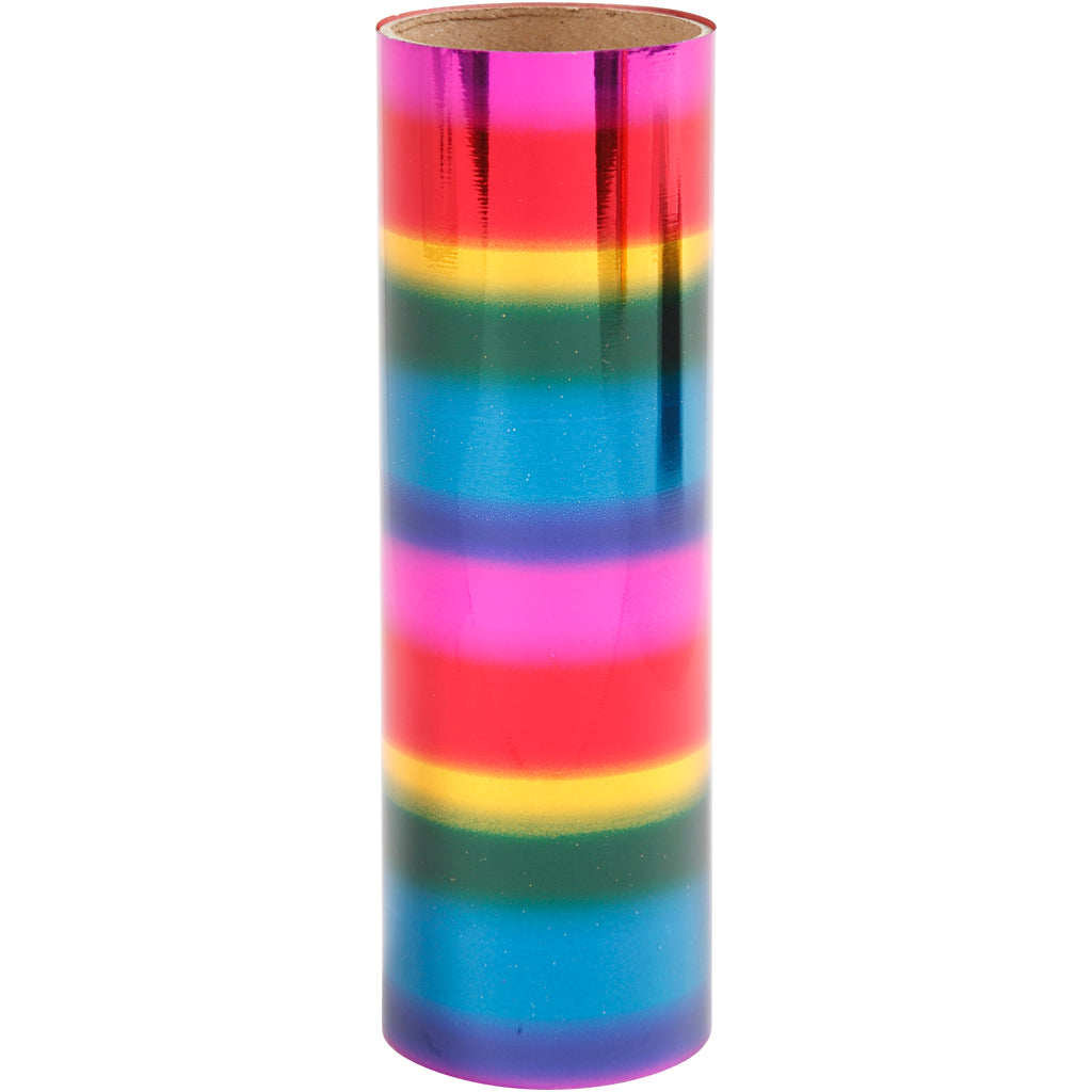 Feuille déco Creativ company, l: 15,5 cm, épaisseur 0,02 mm, couleurs arc-en-ciel, 50 cm 1 rouleau