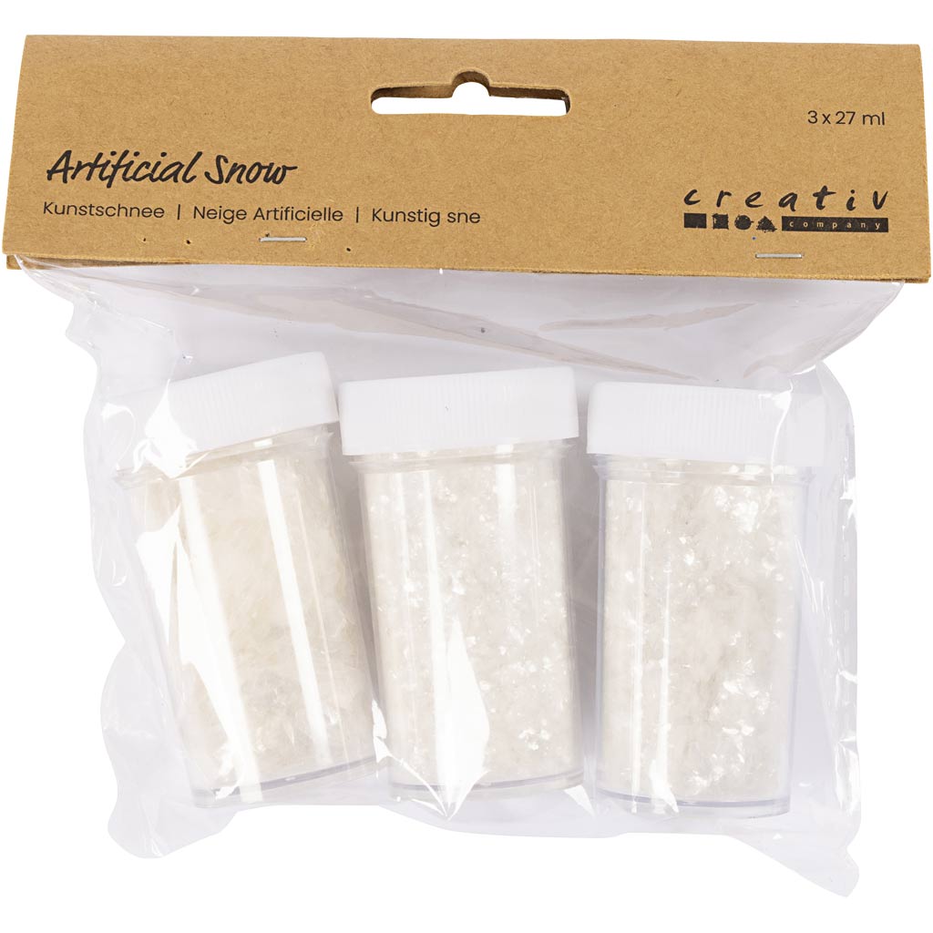 Neige artificielle Creativ company, paillettes blanches, 3x27 ml 1 boîte