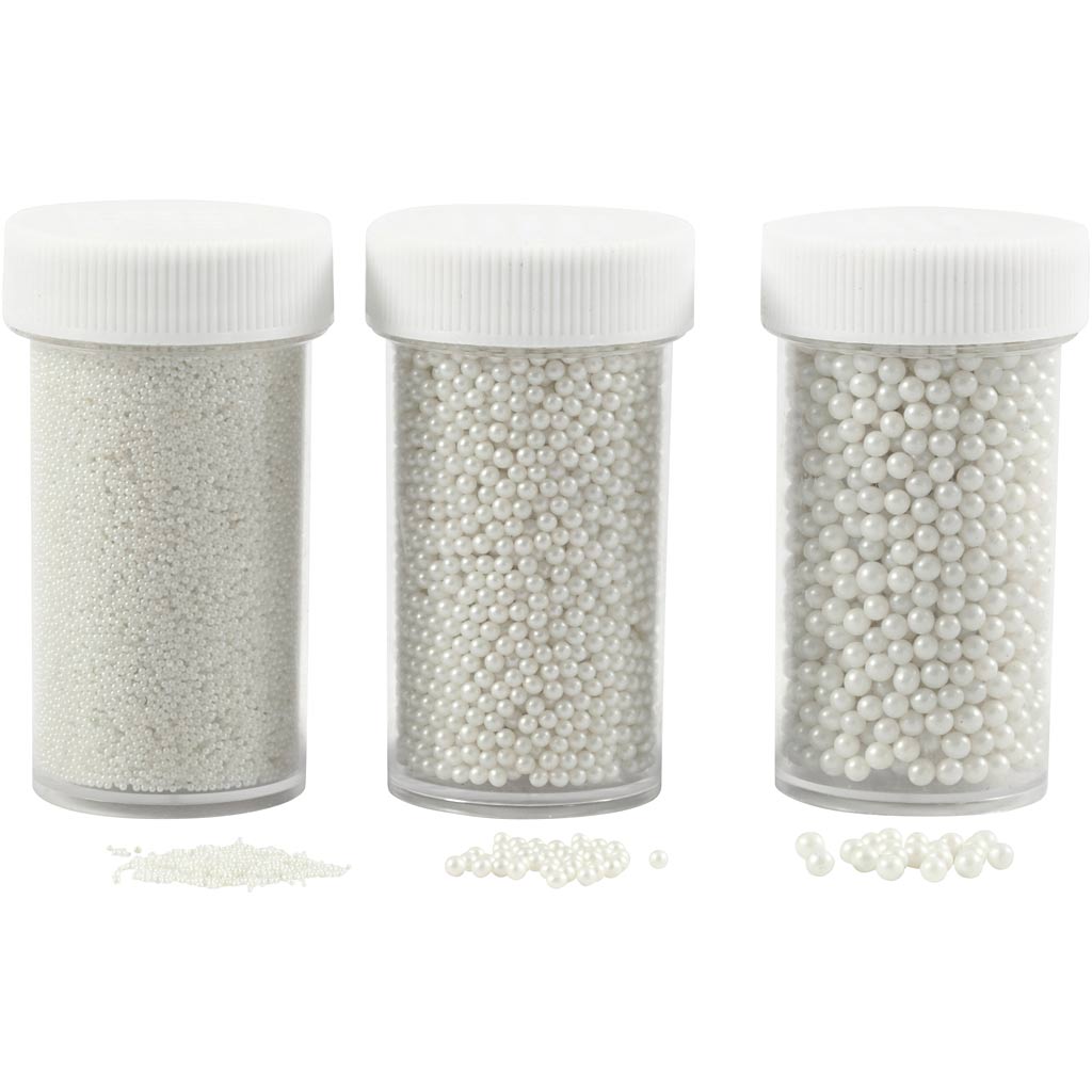 Creativ Company Mini Stone Divers de Glass Pearl Powling, 3x45 grammes