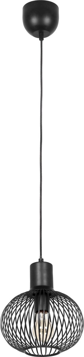 Trio gila - lampe suspendue - noir mat - excl. 1x e27 4 w - p: 23cm - montage au plafond - réglable en hauteur