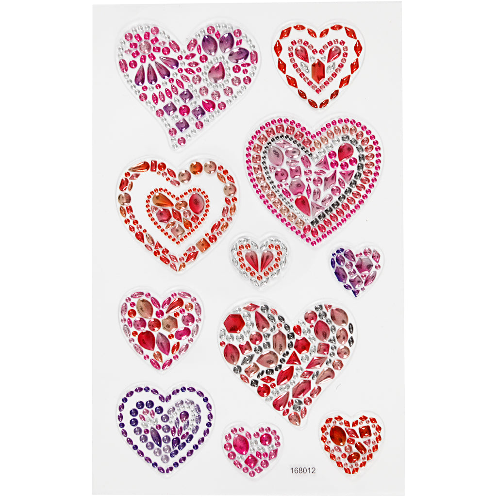 Creativ Company Diamant Stickers Harten, 1 feuille