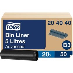 Sac poubelle Tork noir pack 20 rouleaux