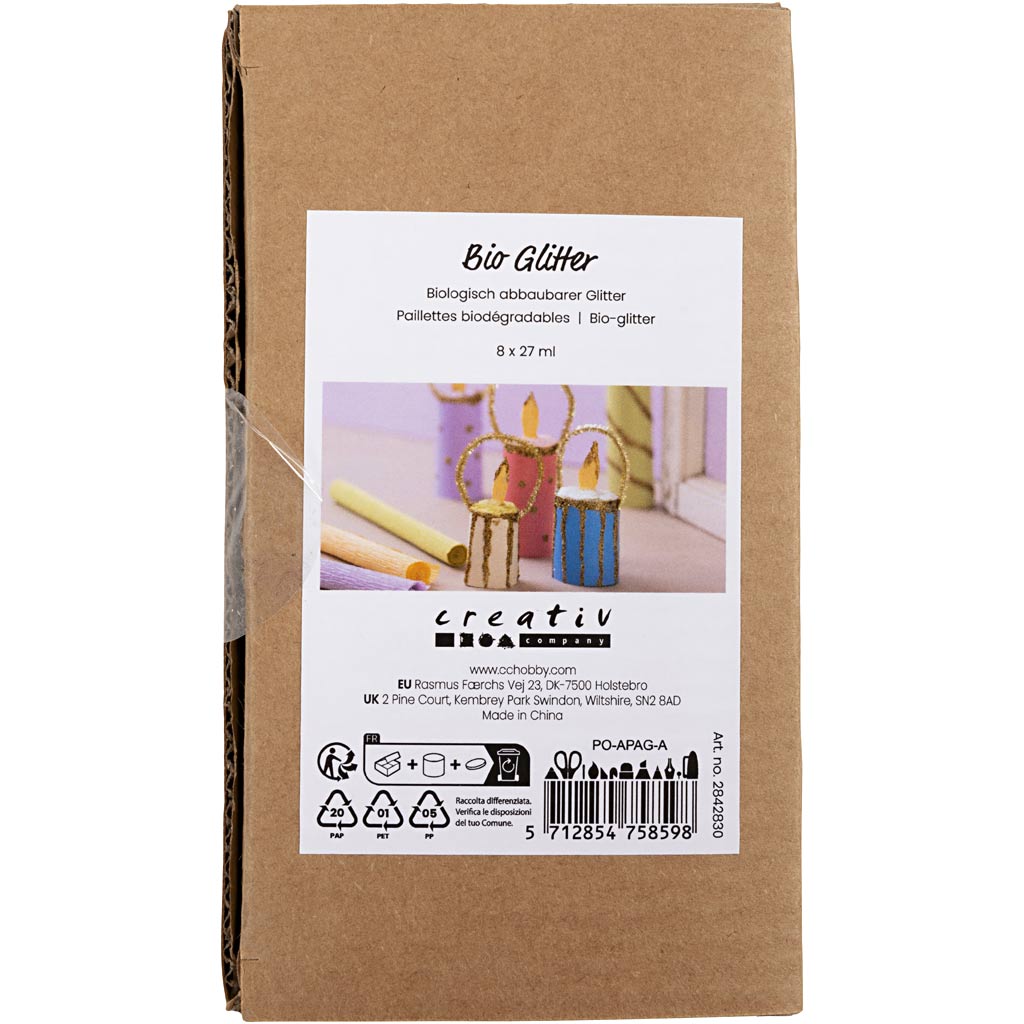 Creativ company bio sparkles, différentes couleurs, 8x27 ml 1 boîte