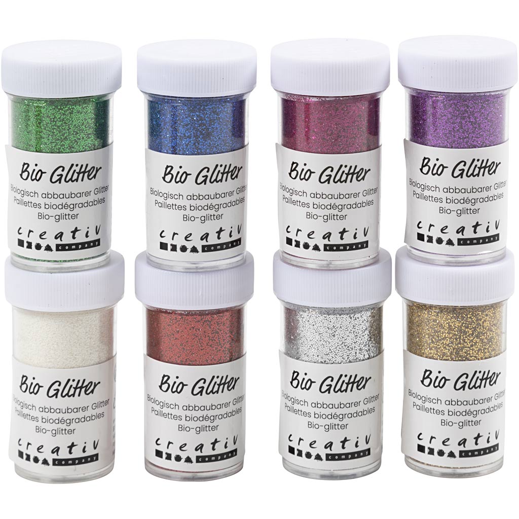 Creativ company bio sparkles, différentes couleurs, 8x27 ml 1 boîte