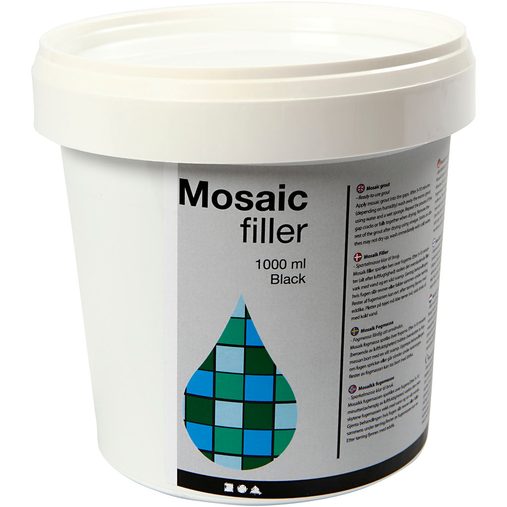 Crétiv Company Joints mosaïques, noir, 1000 ml 1 seau