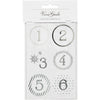 Vivi gade autocollants numéro calendrier de Noël, d 40 mm, feuille 9x14 cm, argent, blanc, 4 feuilles 1 boîte