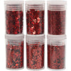 Creativ company bio sparkles paillettes, rouge, 6x7 ml 1 boîte