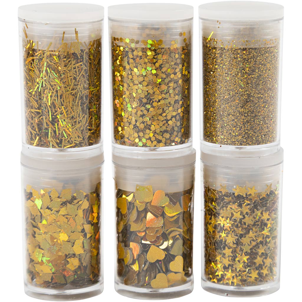 Creativ company bio sparkles paillettes, or, 6x7 ml 1 boîte