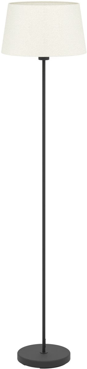 Lampadaire Eglo febres - e27 - 153 cm - noir et blanc - tissu peluche