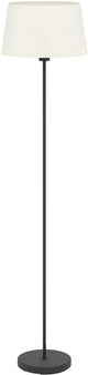 Lampadaire Eglo febres - e27 - 153 cm - noir et blanc - tissu peluche