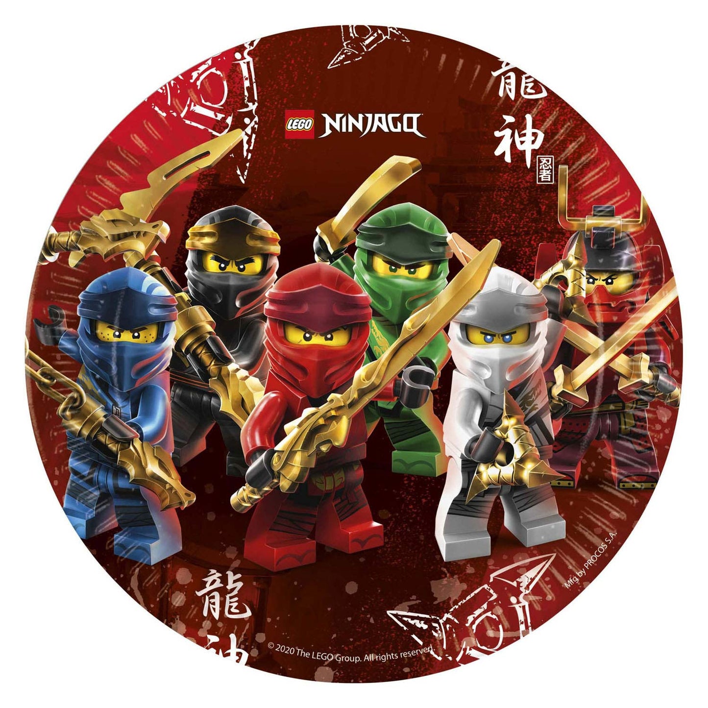 Globos Assiettes en papier FSC Ninjago, 8pcs.