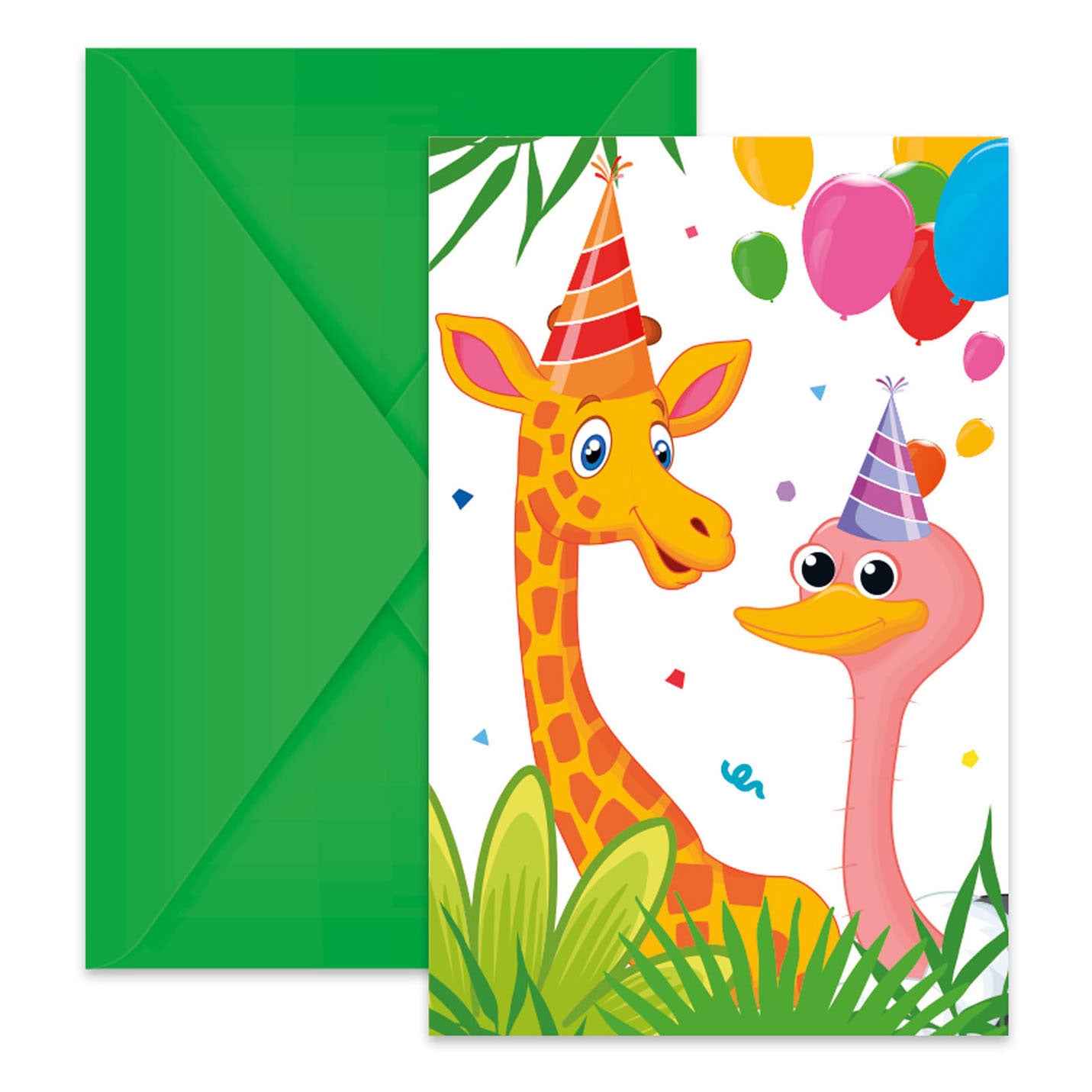 Invitations et enveloppes FSC Jungle Ballons, 6e.
