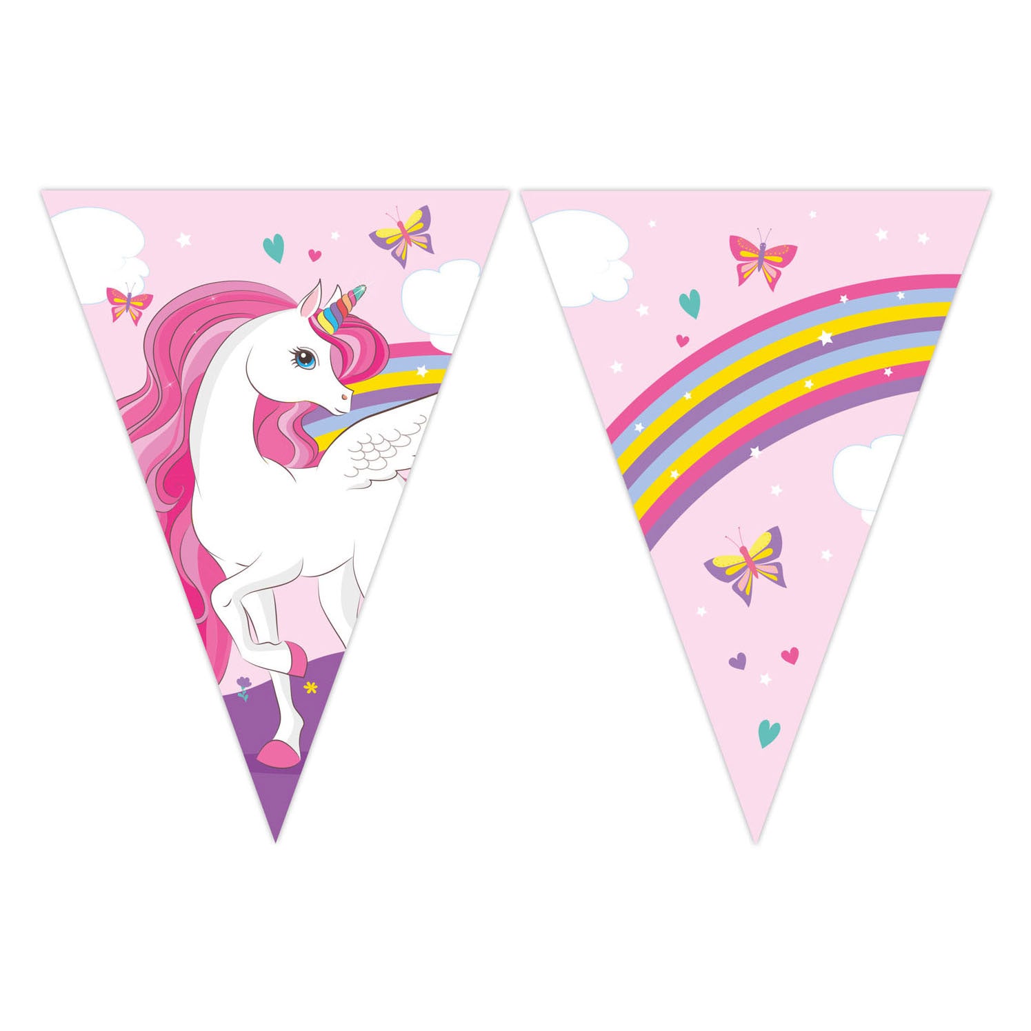 Ligne de drapeau en papier FSC Couleurs arc-en-ciel de la licorne, 3mtr.