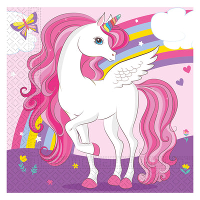 Globos Paper Napkins Fsch Unicorn Rainbow Colors, 20st.