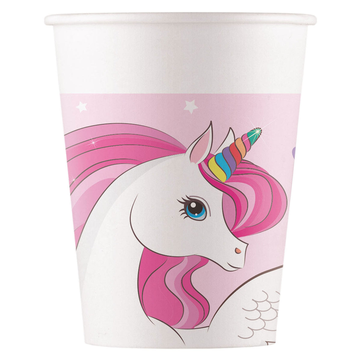 Gobelets en papier FSC Licorne arc-en-ciel, 8pcs.